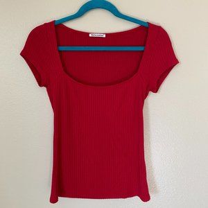 Reformation Bardot Knit Top - Lipstick - Medium